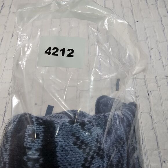 Chaps WOMENS SIZE S Fair Isle Sweater Cowl Neck Drawstrings Indigo Blue - Picture 10 of 10